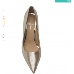 Taro Gold Leather Linea Paolo - Meryl - Women's Block Heel Square Toe Mary Jane Pumps with Chain Detail