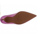 Vegan Fucshia Iridescent Wrinkle Metallic Pu Linea Paolo - Meryl - Women's Block Heel Square Toe Mary Jane Pumps with Chain Detail